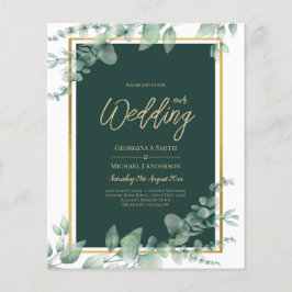 Flyer Leah G Eucalyptus Greenery Dourado WEDDING CÓDIGO 