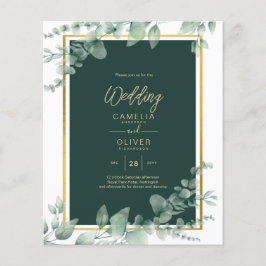 Flyer Leah G Eucalyptus Greenery Dourado WEDDING CÓDIGO 