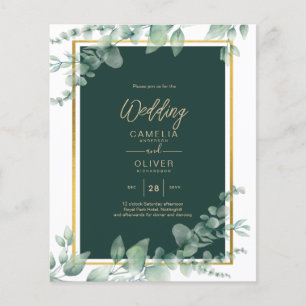 Flyer Leah G Eucalyptus Greenery Dourado WEDDING CÓDIGO