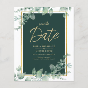 Flyer Leah G Eucalyptus Greenery Dourado WEDDING CÓDIGO