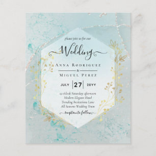 Flyer Leah G INK Sea Glass Turquoise Dourada Aqua INVITE
