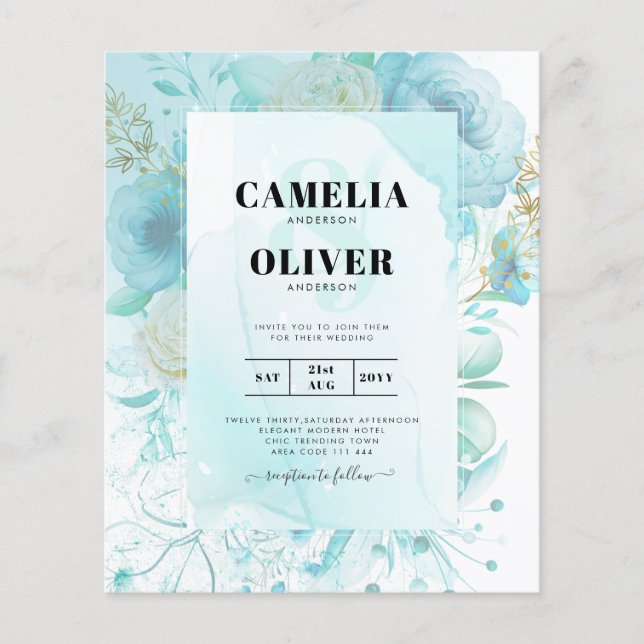 Flyer Leah G INK Vidro do mar Turquesa Aqua Abstrato INV (Frente)