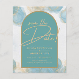 Flyer Leah G INK Vidro do mar Turquesa Teal Dourado CONV