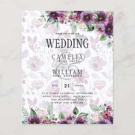 Flyer Leah G Plum Purple Berry Floral Casamento Fall Win