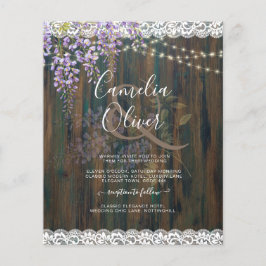 Flyer Leah G Rustic WISTERIA Lace Convite de casamento F