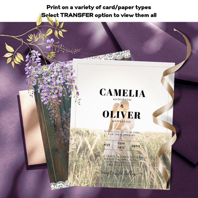 Flyer Leah G Rustic WISTERIA Lace Convite de casamento F (Criador carregado)