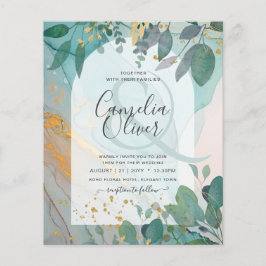 Flyer Leah G Seaglass Inv. Casamento Dourado Verde com T