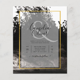 Flyer LeahG Black Gold INK Abstract Wedding Invite