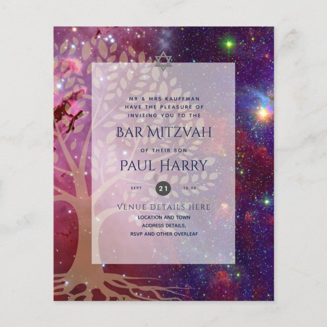 Flyer LeahG Elegant Chic Bar Mitzvah Jewish Torah Chic (Frente)