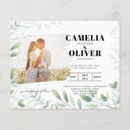 Flyer LeahG Greenery deixa Convite de casamento de OVERL
