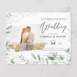 Flyer LeahG Greenery deixa Convite de casamento de OVERL
