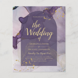 Flyer LeahG Ink Ombre Roxo Lavanda Dourado Casamento