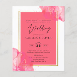 Flyer LeahG Salmão PINK GOLD WEDDING Tinta de Álcool