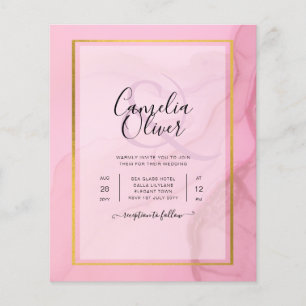 Flyer LeahG Tom Rosa Dourado INK Ombre Convite de Casame