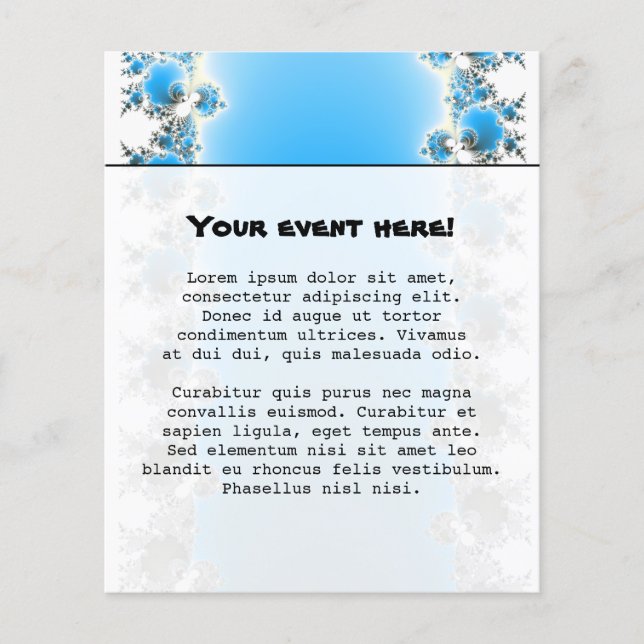 Flyer Leena - Fractal Azul (Frente)