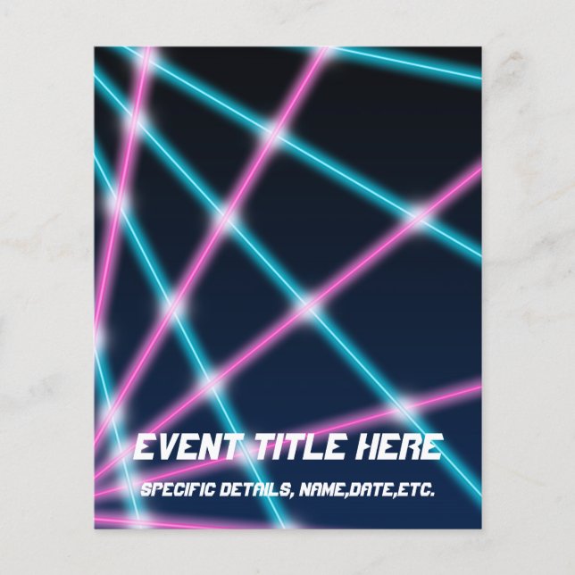 Flyer Legal Laser Light Show Background Retro Neon dos a (Frente)
