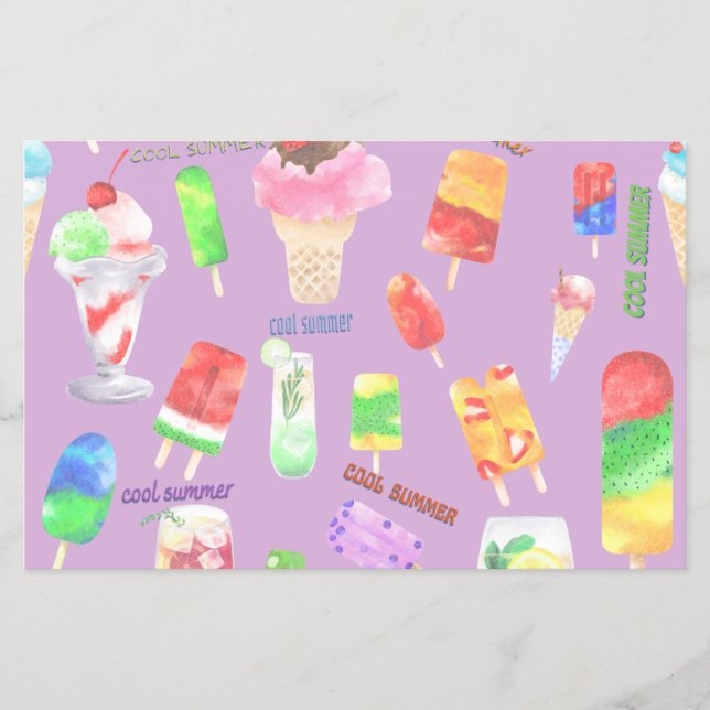 Flyer legal sorvete de verão, police e bebida gelada (Frente)
