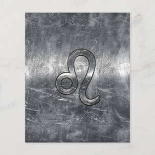 Flyer Leo Zodiac Sign in Grunge Distressed Style