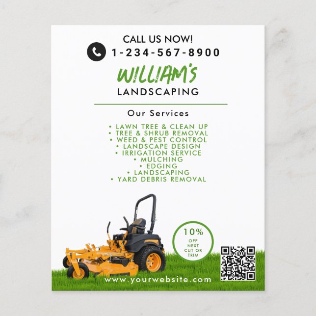 Flyer Lewn Care Landscaping Removendo negócios (Frente)