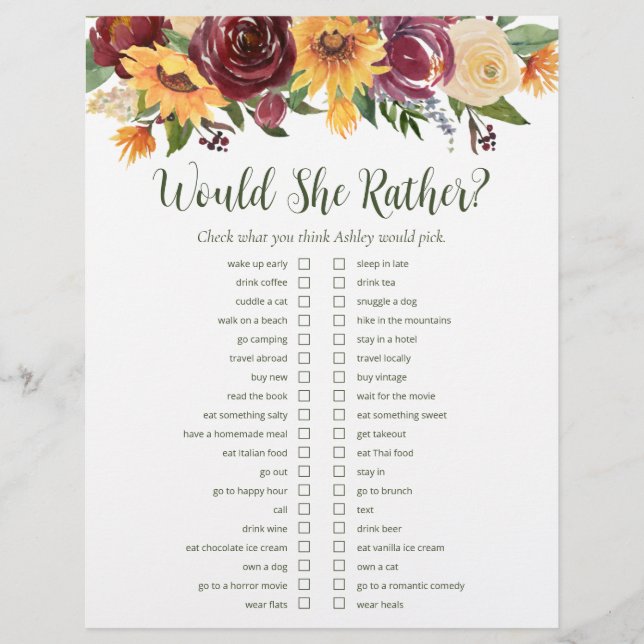 Flyer LGBTQ Jogos de Chá de panela com flores sun (Frente)