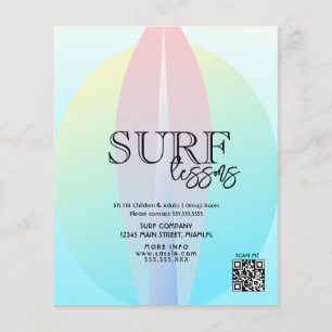 Flyer Lição de Surf Adulto Crianças Negócios
