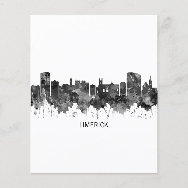Flyer Limerick Ireland Skyline BW (Frente)
