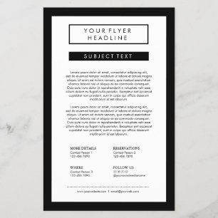 Flyer Limpe o luxo social minimalista B&W 5.5x8.5 dos