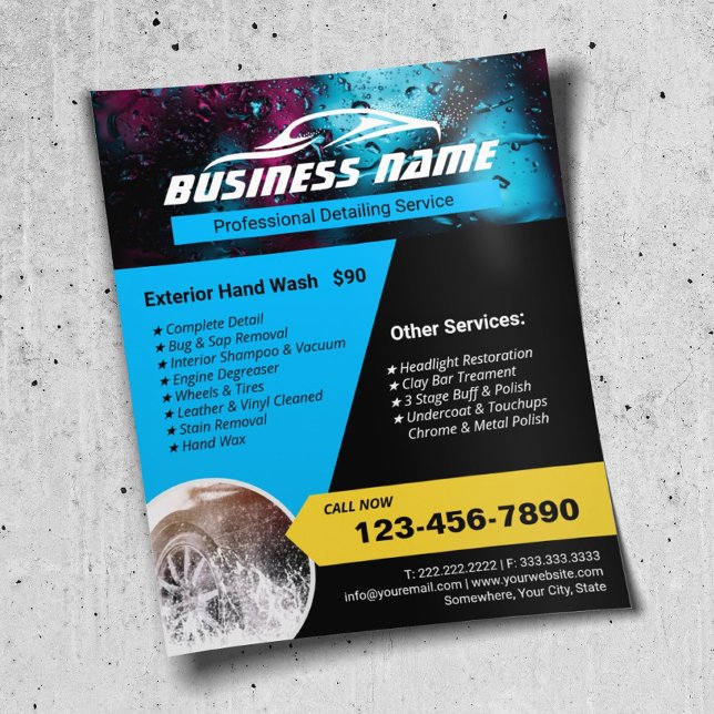 Flyer Limpeza Automática De Lava De Carro Moderno (Criador carregado)