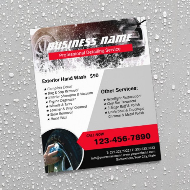 Flyer Limpeza Automática De Lava De Carro Profissional (Criador carregado)