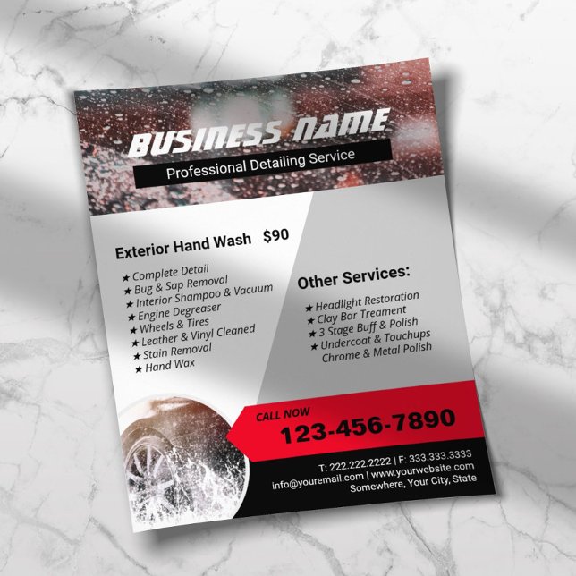 Flyer Limpeza Automática de Lavagem de Carros Profission (Criador carregado)