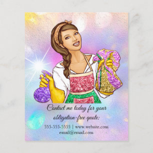 Flyer Limpeza da Casa de Guardar Garota Holográfica