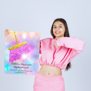 Flyer Limpeza da casa de serviço mantendo o hológrafo 