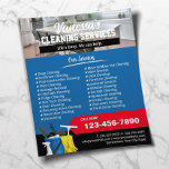 Flyer Limpeza da Janela Limpeza da Casa Azul do Serviço<br><div class="desc">Folhetos Azuis do Serviço de Limpeza da Casa.</div>
