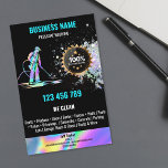 Flyer Limpeza Da Tomada De Energia De Lavagem Por Pressã<br><div class="desc">Design de cartão de visita para lavagem profissional e residencial de potência - pistola de lavagem de pressão azul para os seus serviços de lavagem de pressão</div>
