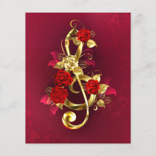 Flyer Limpeza de ouro com Flores Rosa