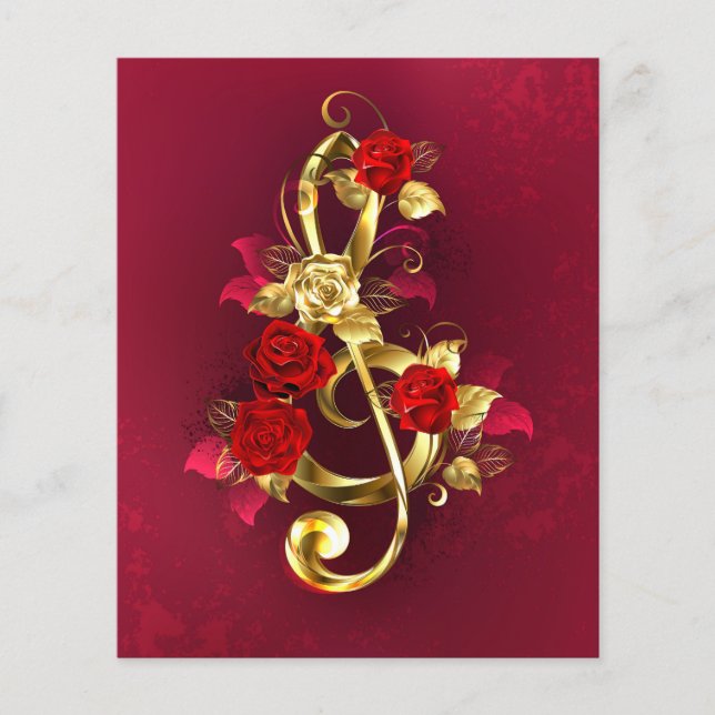 Flyer Limpeza de ouro com Flores Rosa (Frente)