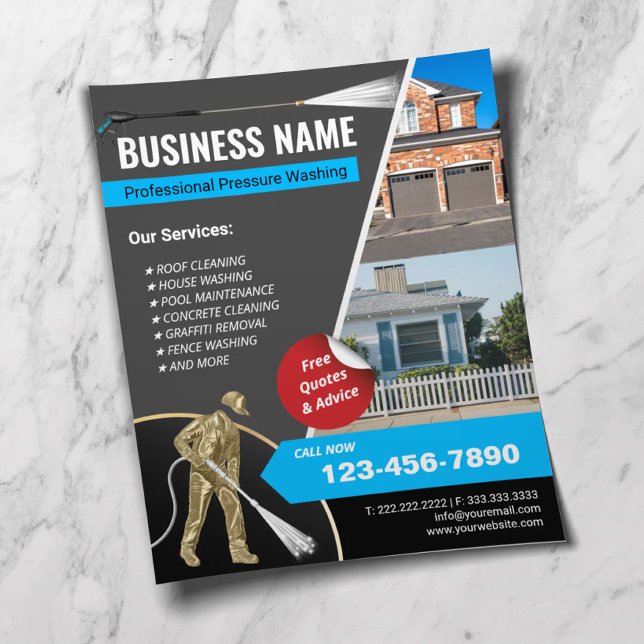 Flyer Limpeza Dourada Da Casa: Lavagem Da Pressão (Criador carregado)