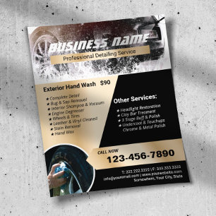 Flyer Limpeza Profissional de Lava Automática de Carro 