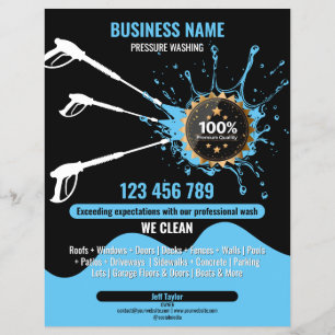 Flyer Limpeza Profissional de Telhado e Calha com Lavado