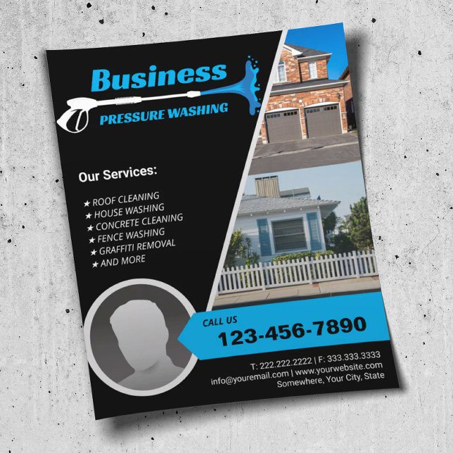 Flyer Limpeza Superficial de Energia de Lavagem de Press (Criador carregado)