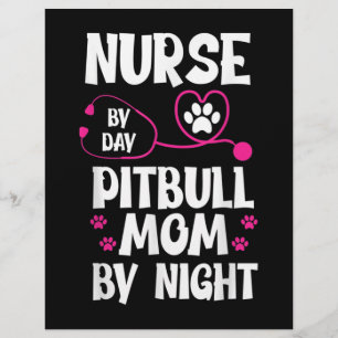 Flyer Linda Mãe de Pit Bull Enfermeira RN Pata Cachorro 