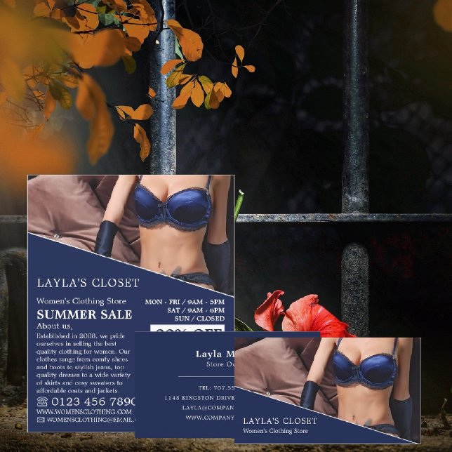 Flyer Lingerie de vindima, anúncio de loja de roupas fem (Criador carregado)