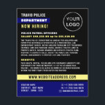 Flyer Linha Azul & Logotipo, Oficial de Polícia, Recruta<br><div class="desc">Linha Azul & Logotipo,  Oficial de Polícia,  Folheto de Recrutamento de Lei pela Loja de Cartão de visita.</div>