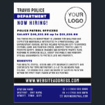 Flyer Linha Azul & Logotipo, Oficial de Polícia, Recruta<br><div class="desc">Linha Azul & Logotipo,  Oficial de Polícia,  Folheto de Recrutamento de Lei pela Loja de Cartão de visita.</div>