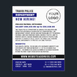 Flyer Linha Azul & Logotipo, Oficial de Polícia, Recruta<br><div class="desc">Linha Azul & Logotipo,  Oficial de Polícia,  Folheto de Recrutamento de Lei pela Loja de Cartão de visita.</div>