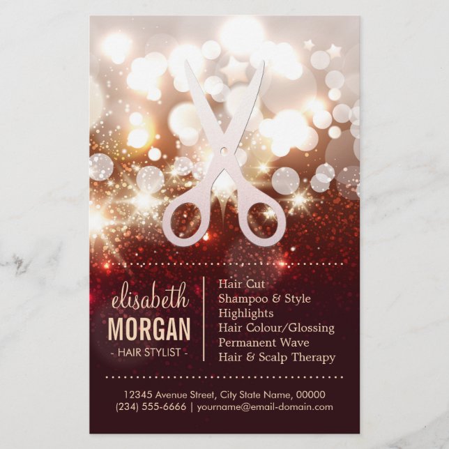 Flyer Lista de Cabelos Fashionáveis - Glitter Sparkle Do (Frente)