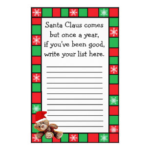 Flyer Lista de Desejos de Natal do Papai Noel para Crian