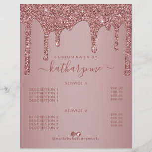 Flyer Lista de Preços da Glitter de Discagem Dourada do 