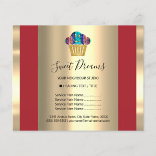 Flyer Lista de Preços da Loja de Beleza Sweet Bakery Ver