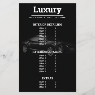 Flyer Lista de Preços de Lavagem de Reparo de Limpeza Au